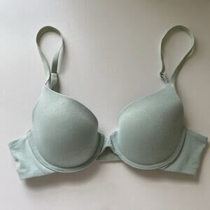 Victoria's Secret Uplift Semi Demi Bra Light Green Size 32B Padded Underwire